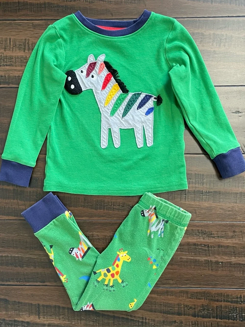 Next Green Zebra Long Pajama Set
